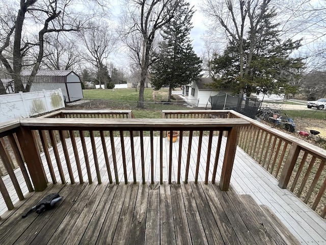 432 Woodrow, Chillicothe, MO 64601 - wooden deck with a lawn and a fenced backyard