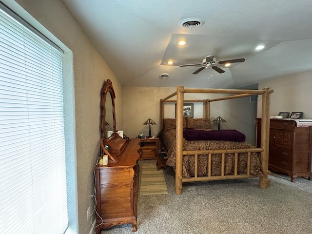53895 E 3rd St, Milan, MO 63556 - carpeted bedroom featuring visible vents and lofted ceiling