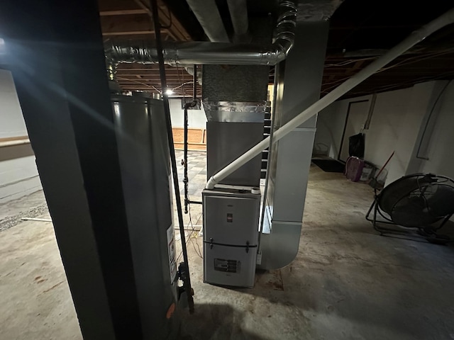utilities with heating unit and water heater