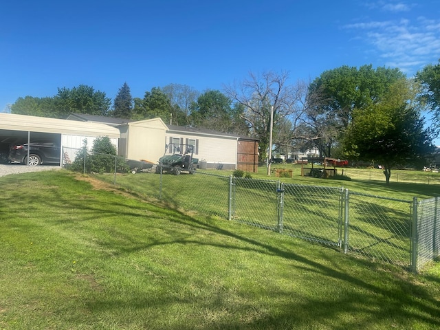 302 Mead St, Utica, MO 64686 - view of yard with fence and a carport