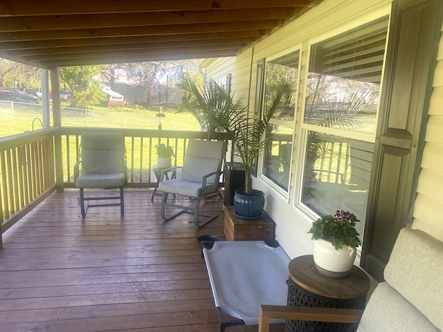 302 Mead St, Utica, MO 64686 - wooden deck with fence and a lawn
