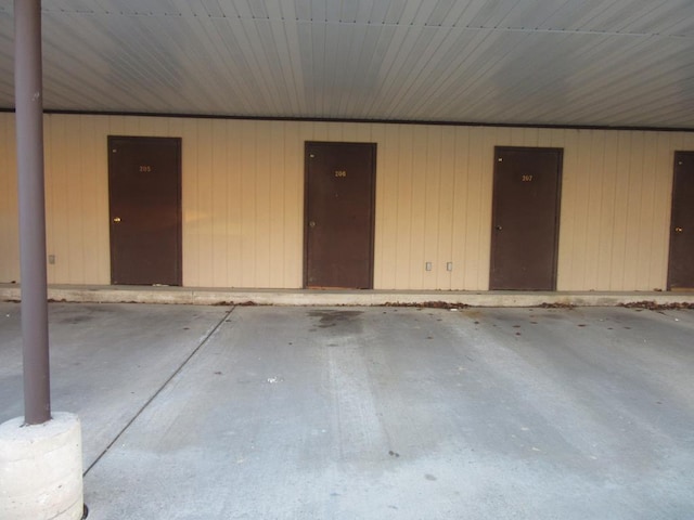 interior space with wood walls