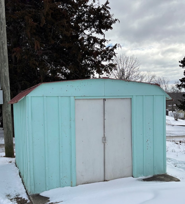 view of snow covered structure