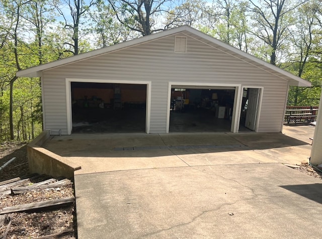 view of garage