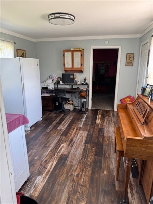 24240 State Highway T, Excello, MO 65247 - office area featuring wood finished floors and ornamental molding