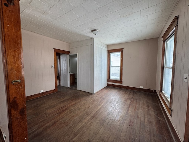 interior space featuring dark wood-type flooring and plenty of natural light