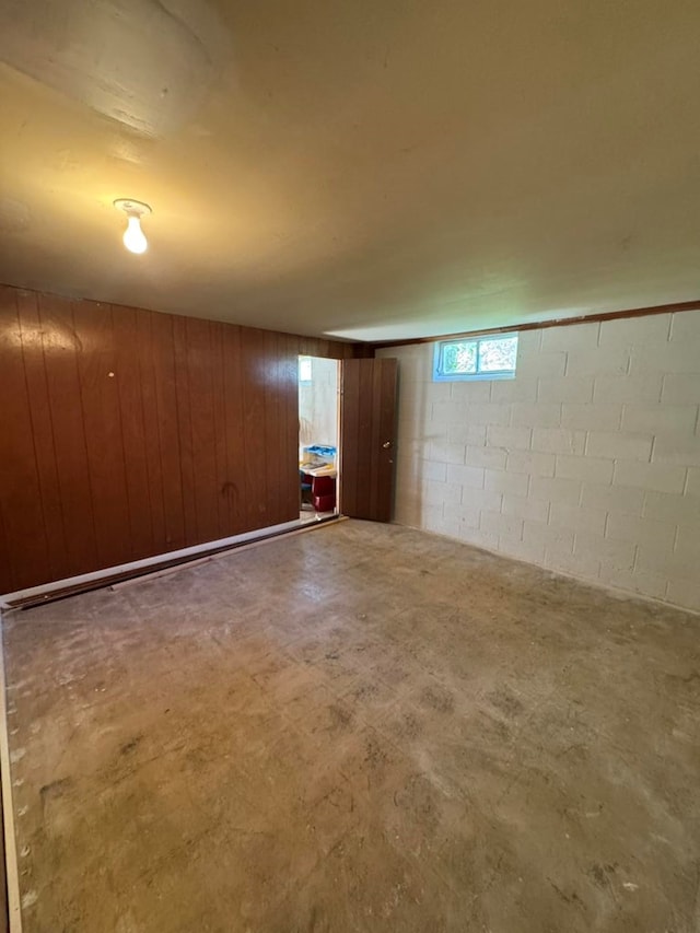 236 N Maple St, Milan, MO 63556 - basement with concrete block wall and wooden walls