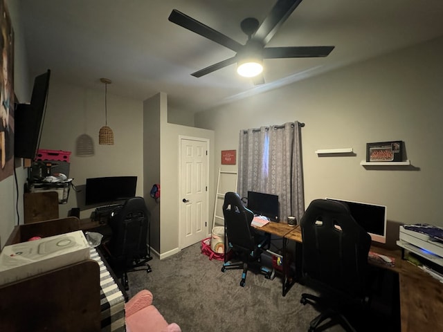 1203 E Randolph St, Kirksville, MO 63501 - carpeted office space featuring a ceiling fan and baseboards