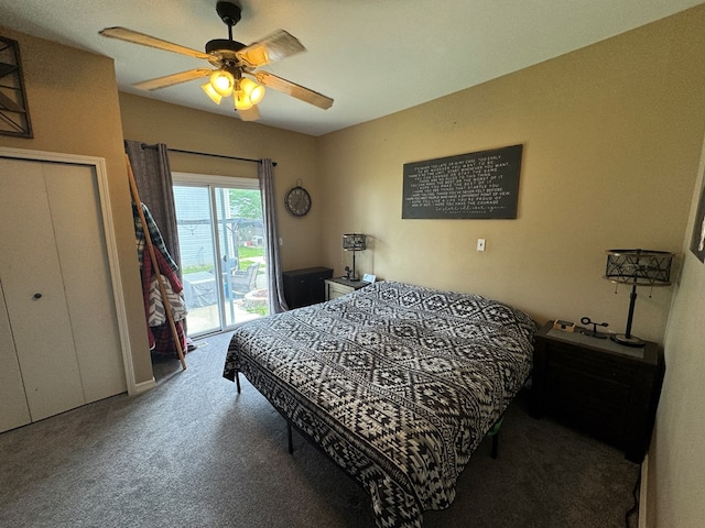 1203 E Randolph St, Kirksville, MO 63501 - carpeted bedroom with access to outside and a ceiling fan