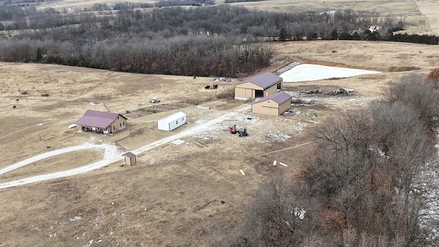 bird's eye view featuring a rural view