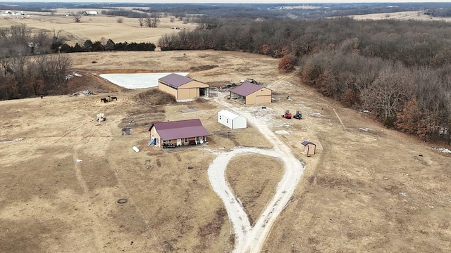 bird's eye view with a rural view