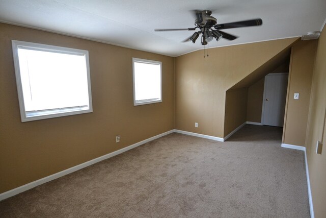 1415 E Patterson St, Kirksville, MO 63501 - bonus room featuring ceiling fan, carpet, and vaulted ceiling