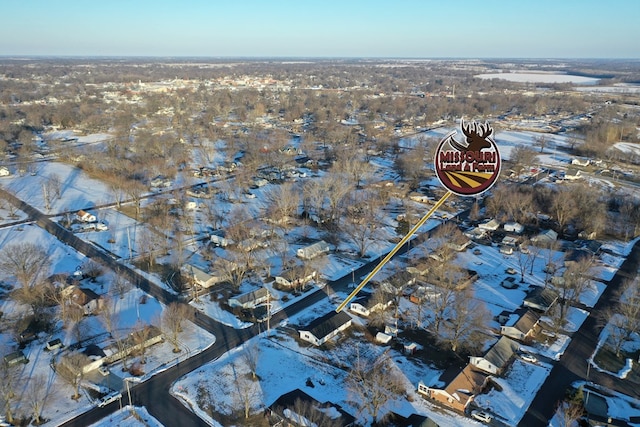 view of snowy aerial view