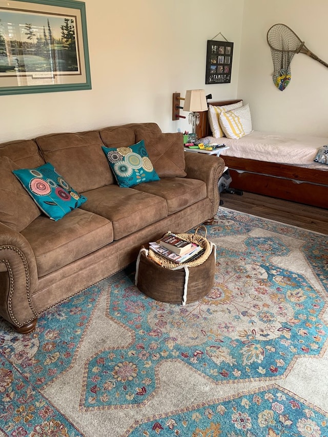 living area featuring wood finished floors