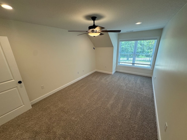 22585 State Highway K, Novinger, MO 63559 - additional living space with carpet floors, ceiling fan, recessed lighting, and a textured ceiling