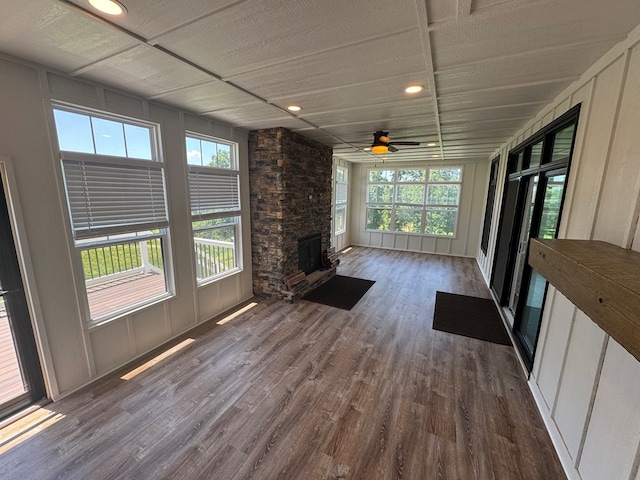 22585 State Highway K, Novinger, MO 63559 - unfurnished sunroom with wood finished floors and recessed lighting