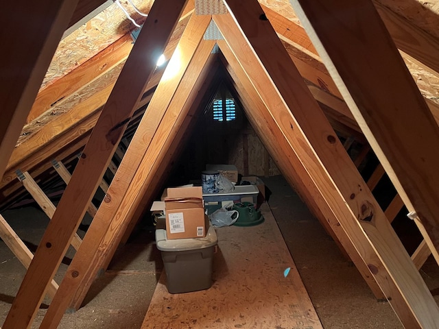 view of attic