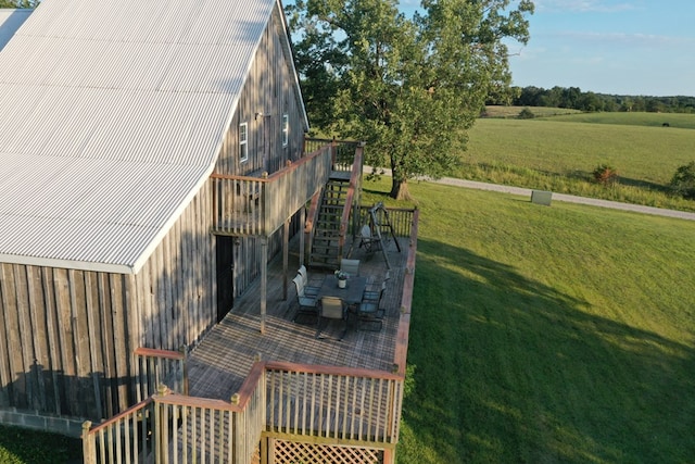 view of yard with a patio area and a rural view