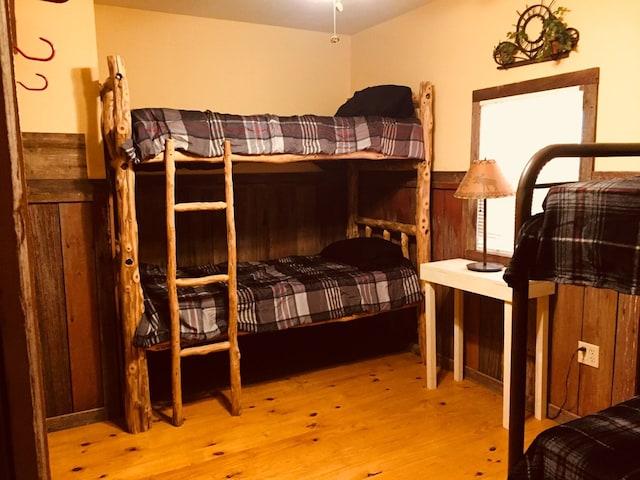 bedroom with light hardwood / wood-style flooring