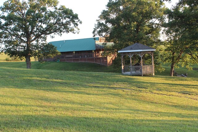 view of yard with a gazebo