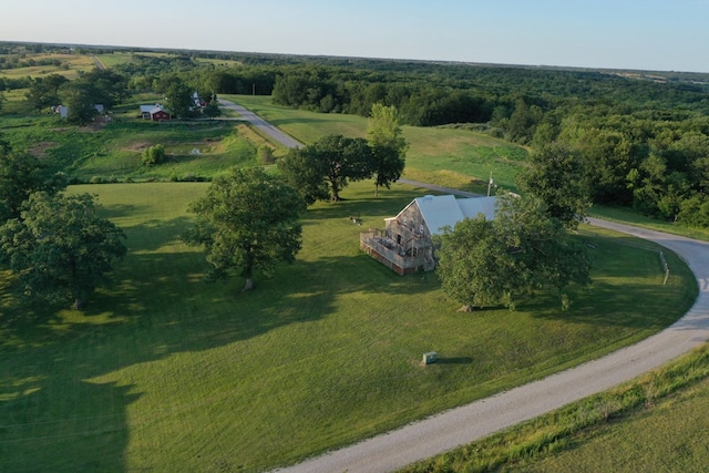 bird's eye view featuring a rural view