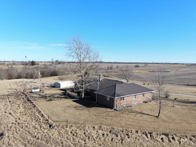 aerial view with a rural view