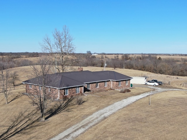 bird's eye view featuring a rural view