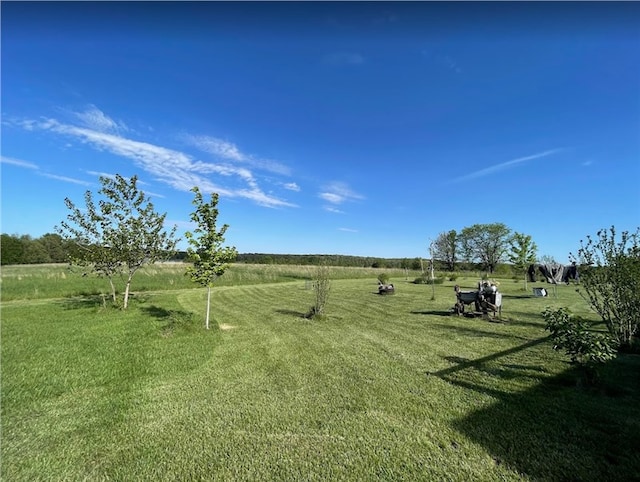 view of yard with a rural view