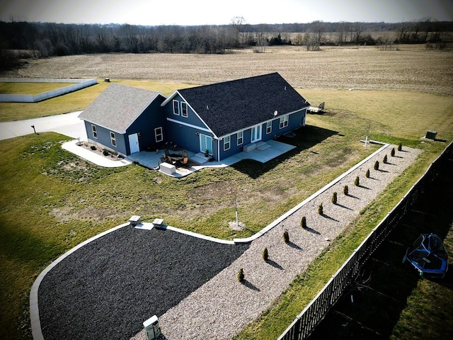 bird's eye view with a rural view