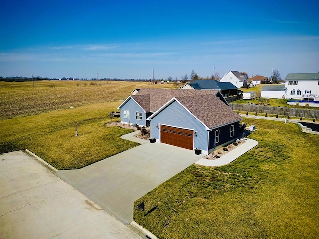 drone / aerial view featuring a rural view