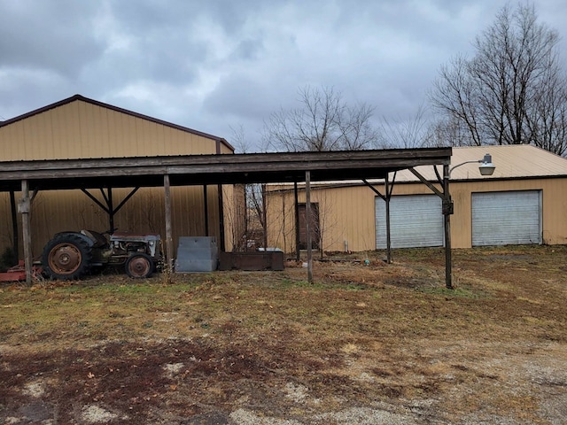 view of pole building with a carport