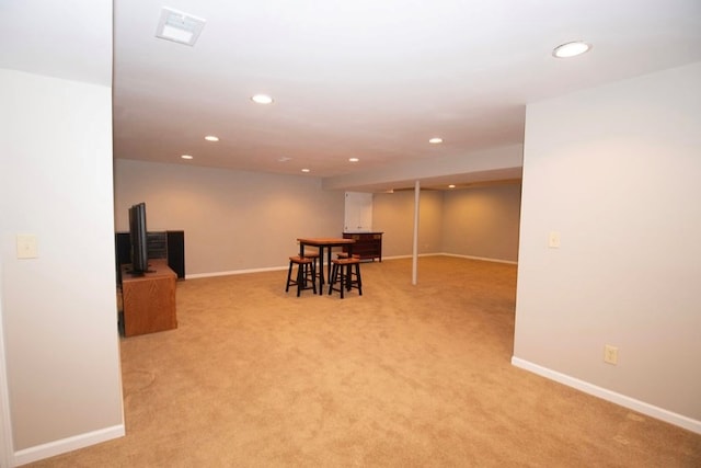 2110 Woodcrest Dr, Chillicothe, MO 64601 - dining room with recessed lighting, light colored carpet, and baseboards