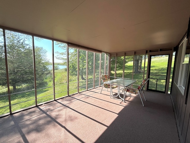 view of unfurnished sunroom