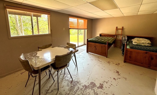 bedroom with a drop ceiling