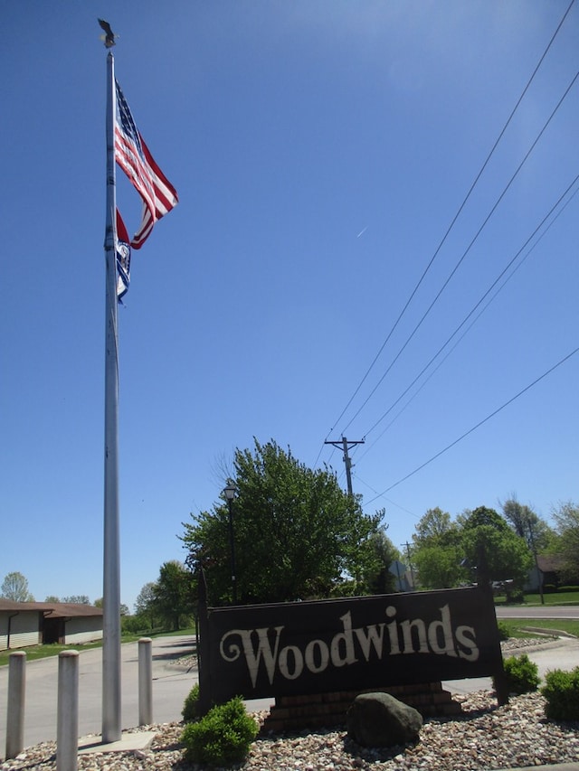 view of community sign