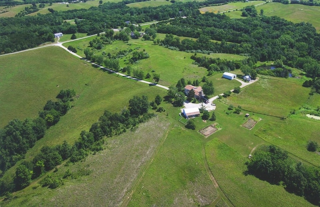 drone / aerial view with a rural view