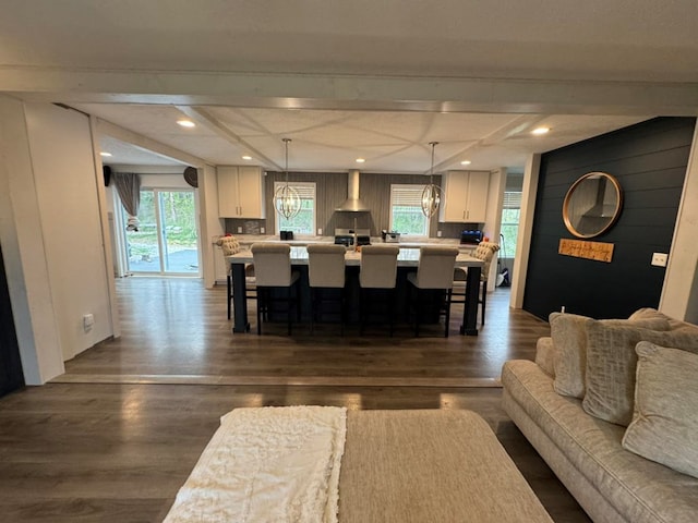 501 SE State St, Milan, MO 63556 - living area with recessed lighting and dark wood-style floors
