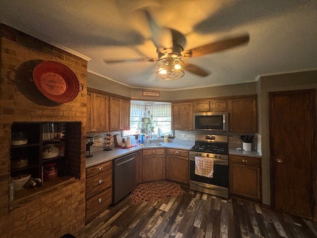1715 E Mcpherson St, Kirksville, MO 63501 - dining space featuring dark wood finished floors, vaulted ceiling with beams, and baseboards