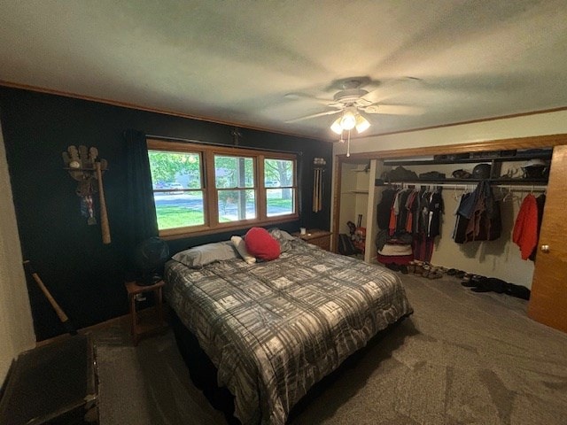 1715 E Mcpherson St, Kirksville, MO 63501 - carpeted bedroom featuring ceiling fan and a closet