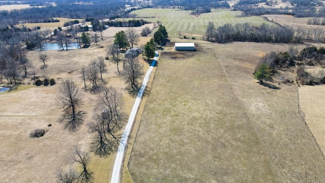 drone / aerial view featuring a rural view