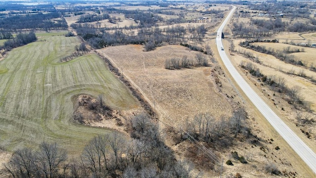 bird's eye view with a rural view