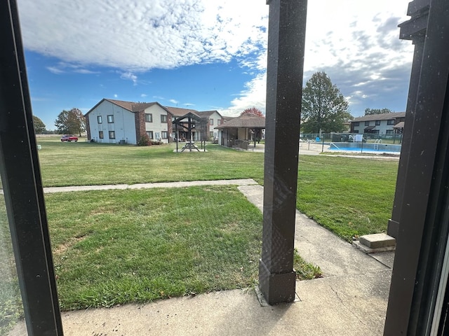 2803 Woodwinds Ct, Kirksville, MO 63501 - view of yard featuring a fenced in pool, a residential view, fence, and a gazebo