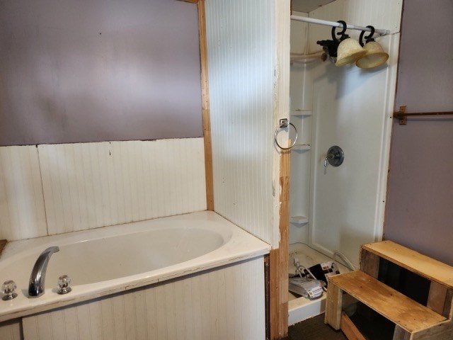 605 High St, Linneus, MO 64653 - bathroom with a stall shower and a garden tub