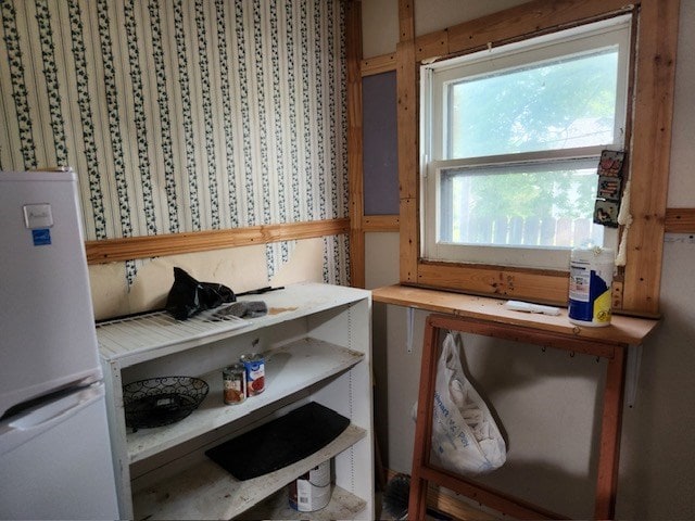 605 High St, Linneus, MO 64653 - kitchen featuring freestanding refrigerator