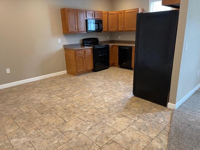 kitchen featuring black appliances