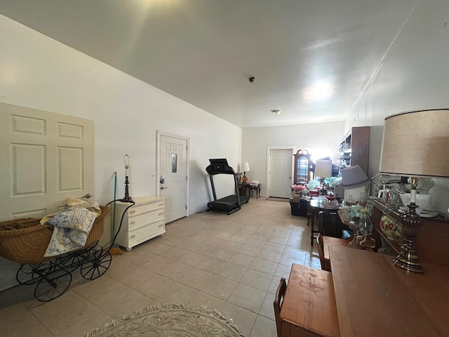 view of tiled living room