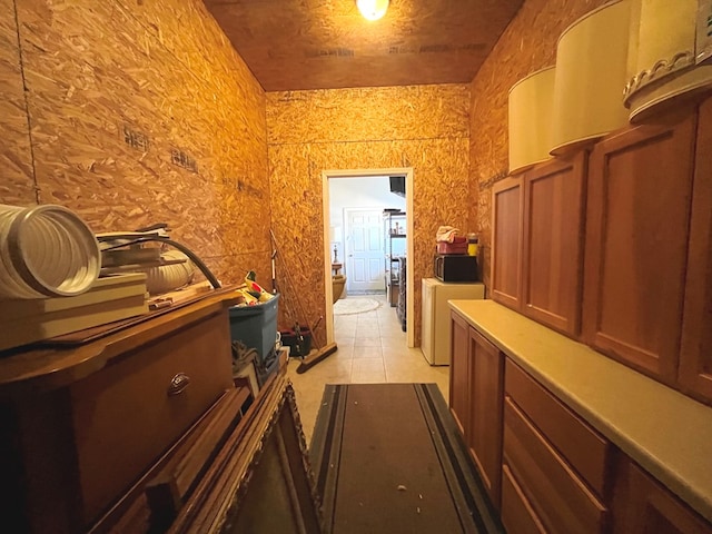 interior space featuring light tile patterned flooring