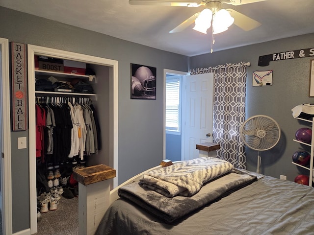 1701 Boyd, Chillicothe, MO 64601 - carpeted bedroom with a closet and a ceiling fan