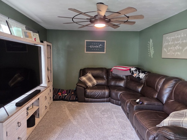 1701 Boyd, Chillicothe, MO 64601 - carpeted living area with a ceiling fan