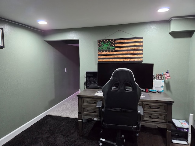 1701 Boyd, Chillicothe, MO 64601 - home office with carpet floors and recessed lighting